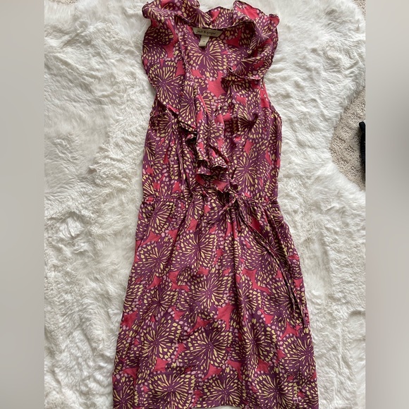 Jack & Ginger Silk Print Ruffle Blouson Lucy Dress - Picture 2 of 4